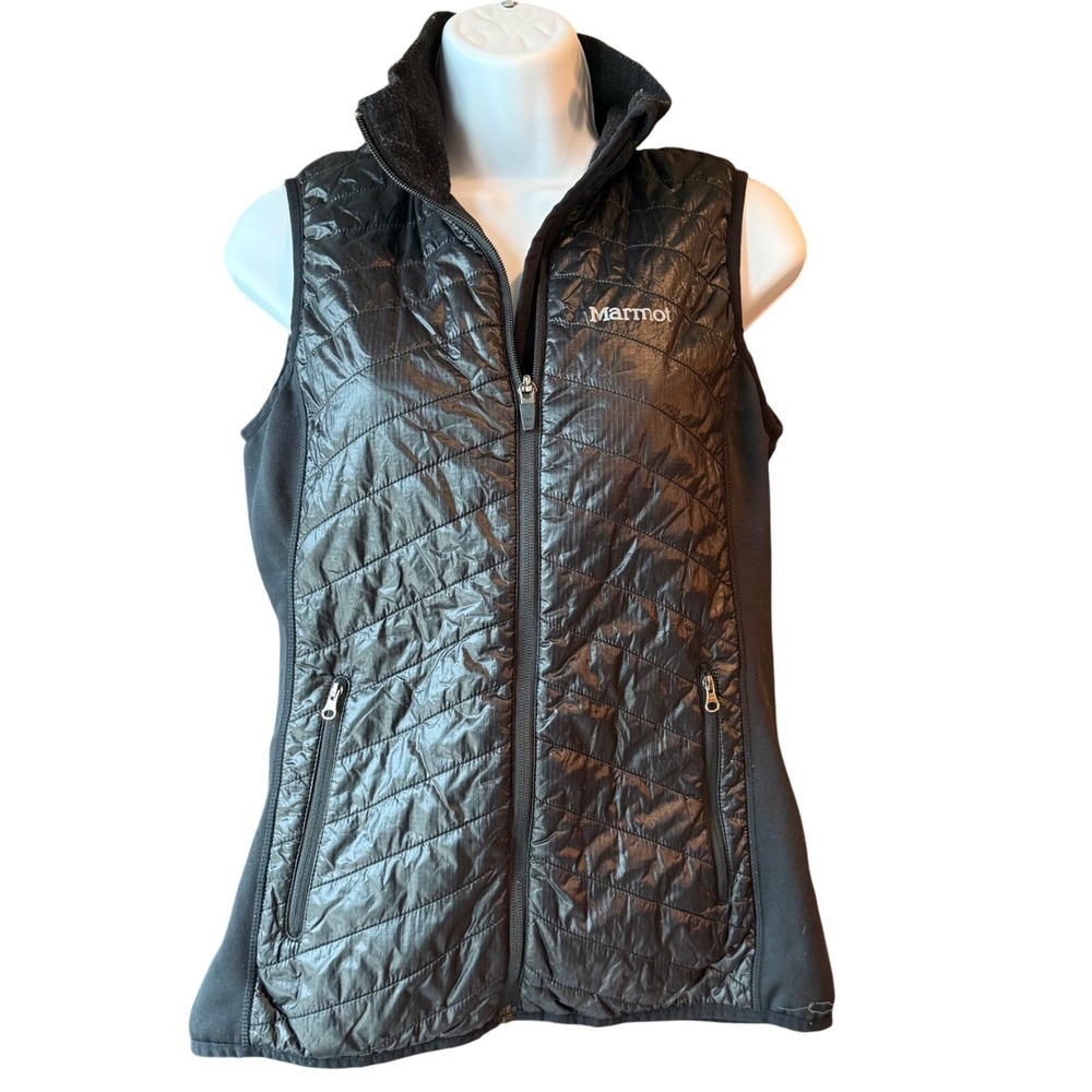 MARMOT Variant Outdoor Full Zip Polartec Insulated Vest Black Womens Sz Medium